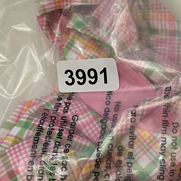 New! Frankie's Bikinis x PINK golden hour strawberry Plaid Bikini 3991 - Picture 8 of 9